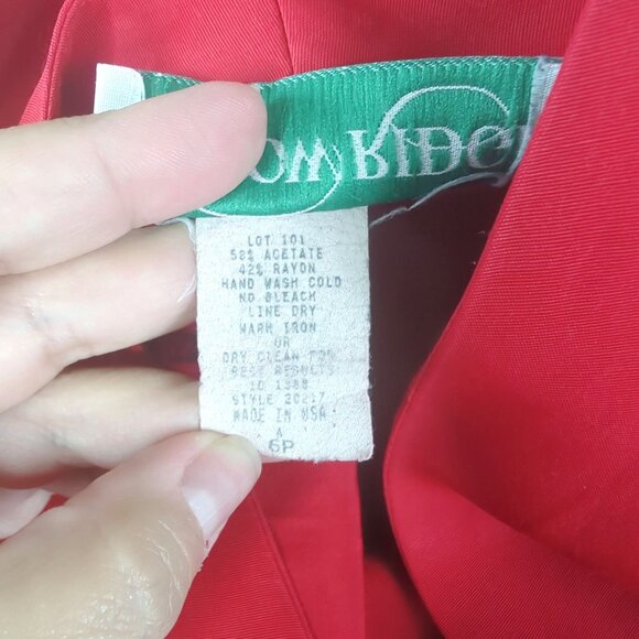 Vintage Red Blazer Small Jacket Formal Gold Button - Picture 8 of 9